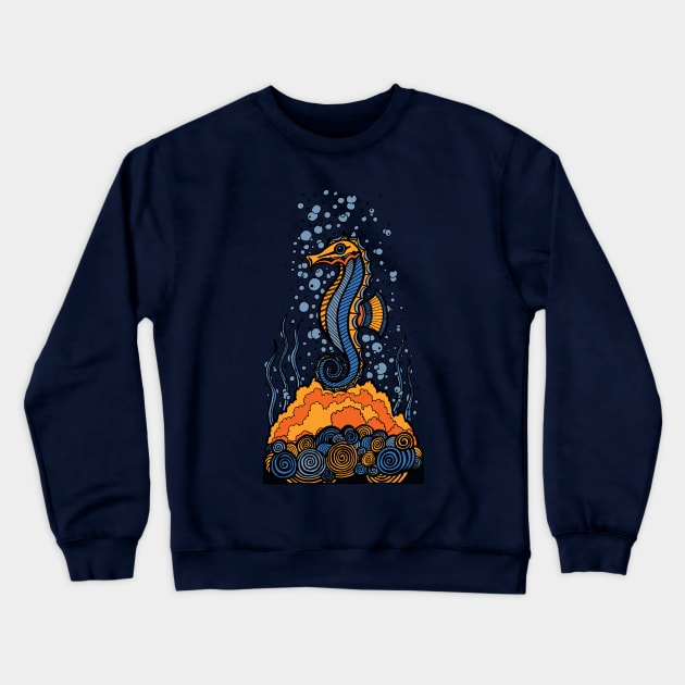 Zen Seahorse Crewneck Sweatshirt by OfficeInk